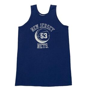 VTG 80s Champion NBA Basketball New Jersey Nets Reversible Tank Top Shirt Size M